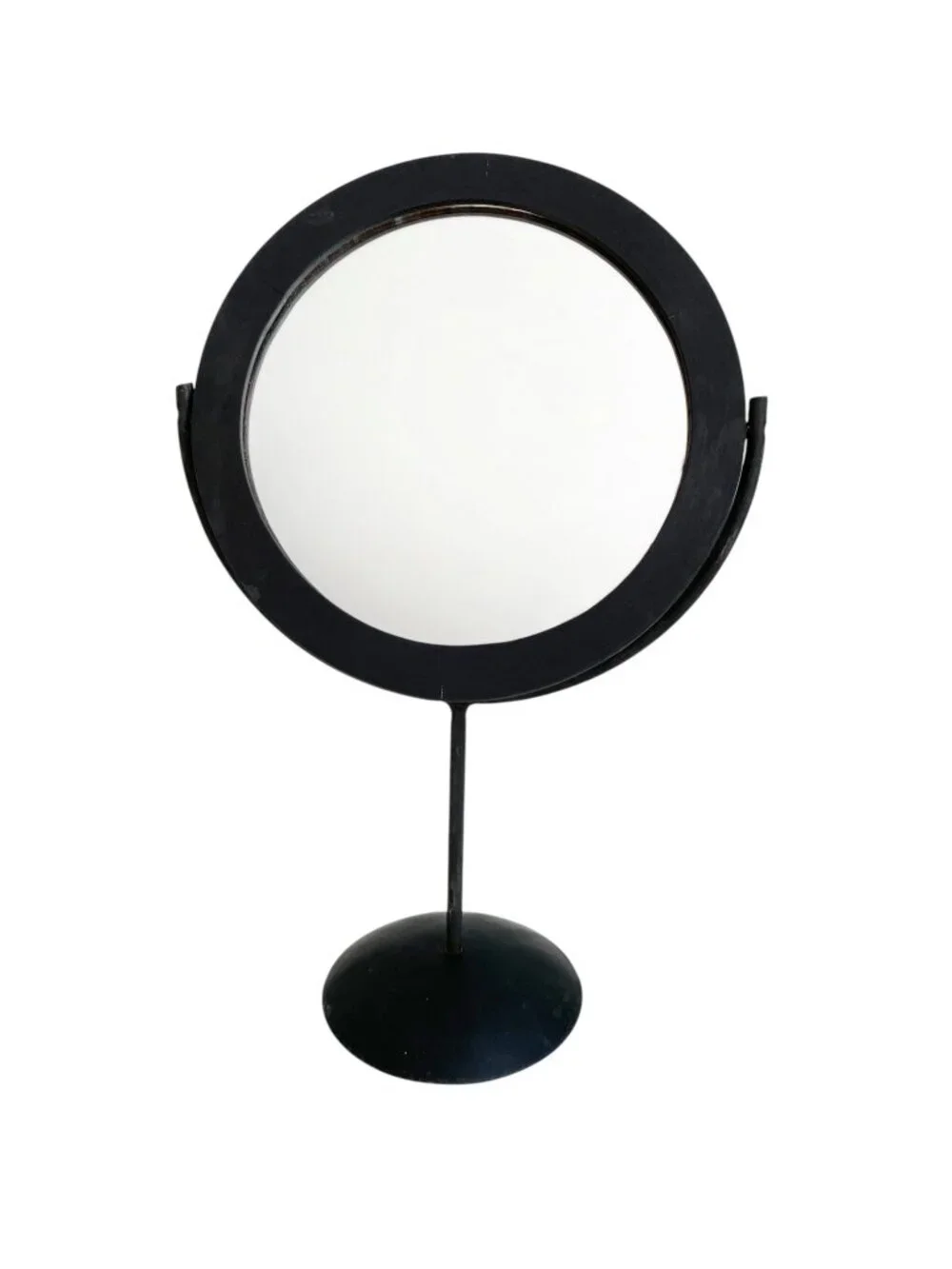 Black Tabletop 360 Swivel Metal & Wood Decor Mirror | Bathroom Vanity Boho